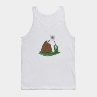 Hedgehog with Flower Tank Top